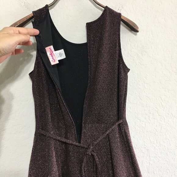 Good Girl USA Puff Skirt Party Dress Youth 14  fit and flare Burgundy Glitter - Picture 8 of 15